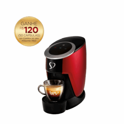Cafeteira Espresso Touch Vermelha Automática + 120 Cápsulas